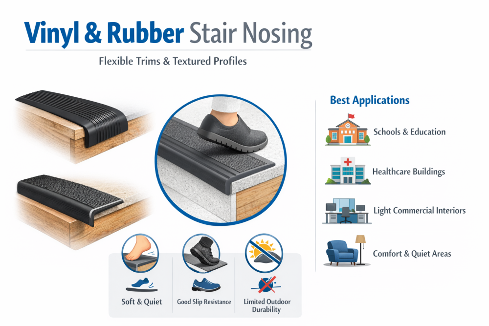 Vinyl and Rubber Stair Nosing