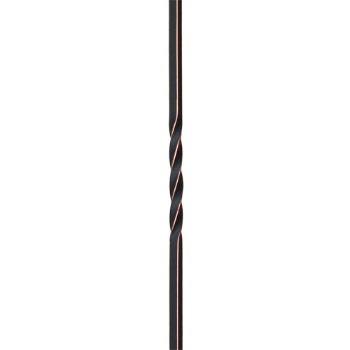 Hollow Metal - Single Twist Iron Baluster - 1/2 in x 44in