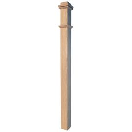 4075 Plain Box Newel - 3-1/2 in x 56 in - White Oak