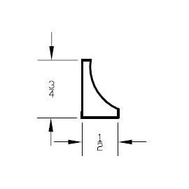 Cumaru Natural (Prefinished Clear) Cove Moulding 48 in