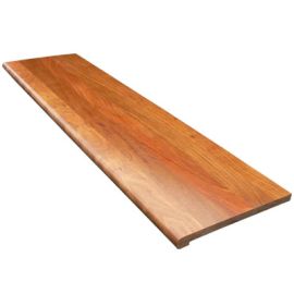 Brazilian Cherry (Jatoba) Natural (Prefinished Clear) Retro Stair Tread Closed 72 in