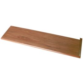 Santos Mahogany Natural (Prefinished Clear) Traditional Right Return Stair Tread 72 in