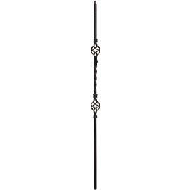 Hollow Metal - Double Basket Iron Baluster - 1/2 in x 44 in - Oil Rubbed Copper