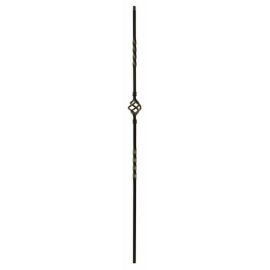 Hollow Metal - Single Basket Iron Baluster - 1/2 in x 44 in -  Low Sheen Black