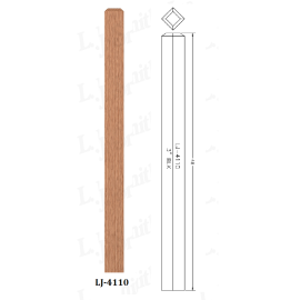 LJ-4110 3 in Craftsman Newel Post with Chamfered Top - Red Oak