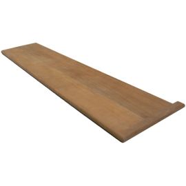 Brazilian Cherry (Jatoba) Unfinished Traditional Right Return Stair Tread 54 in