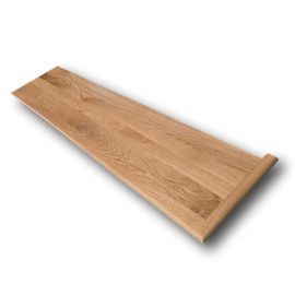 White Oak Natural (Prefinished Clear) Retro Right Return Stair Tread 54 in