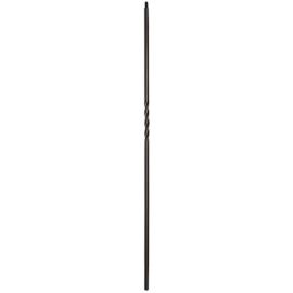 Hollow Metal - Single Twist Iron Baluster - 1/2 in x 44in - Low Sheen Black