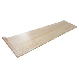 New Aged Heart Pine Natural (Prefinished Clear) Traditional Left Return Stair Tread 42 in