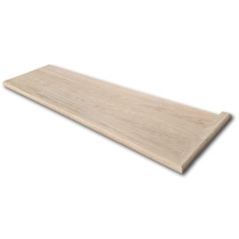 White Oak Unfinished Traditional Right Return Stair Tread 72 in