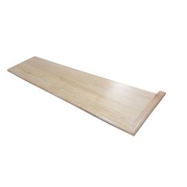 New Aged Heart Pine Natural (Prefinished Clear) Traditional Right Return Stair Tread 60 in