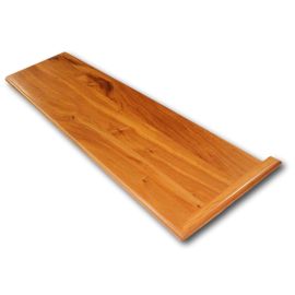 Tigerwood Natural (Prefinished Clear) Traditional Right Return Stair Tread 54 in