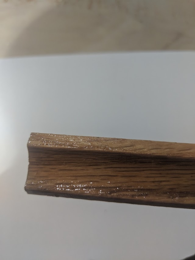 Cove moulding goes where your treads and riser meet...