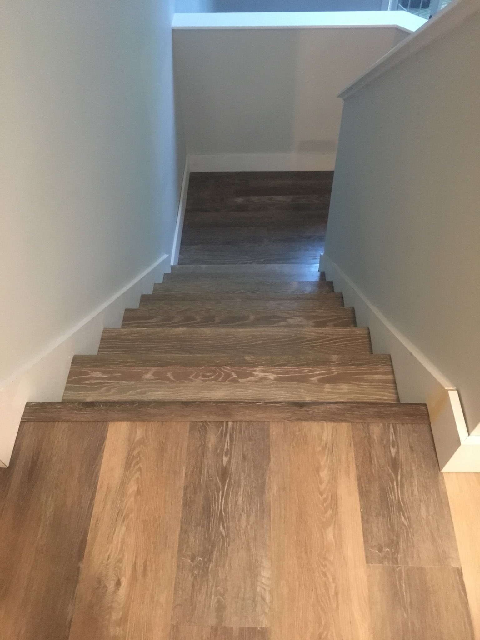 Wire brushed stair treads