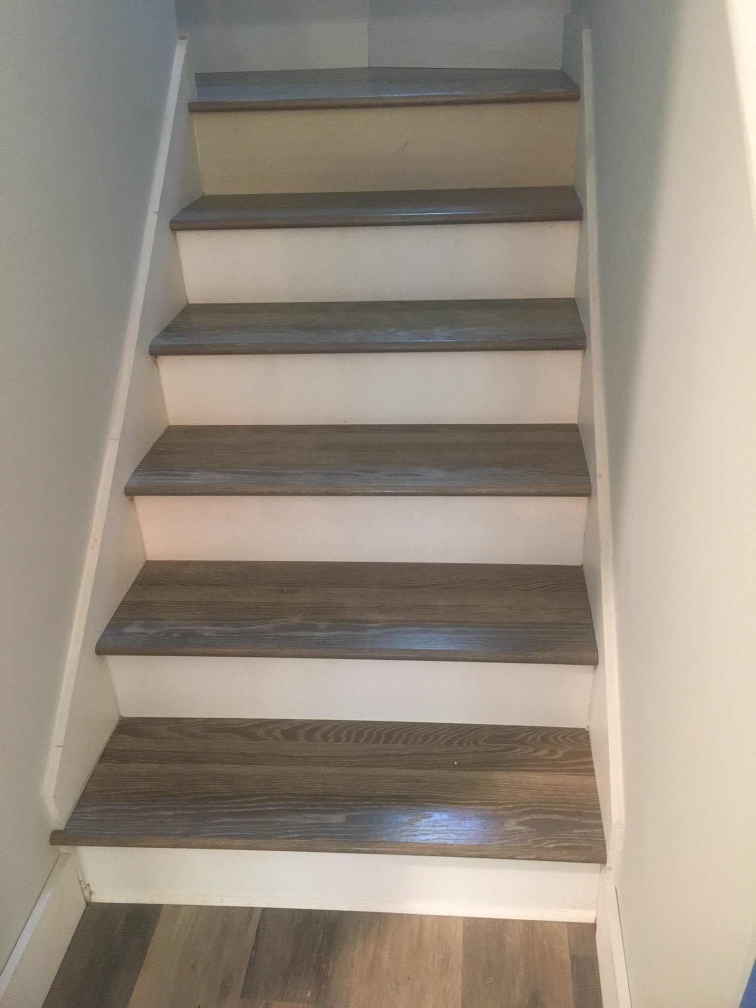 Wire brushed stair treads